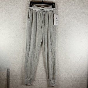 X by Gottex Jogger Women's Small Heather Gray Waffle‎ Stretch Drawstring 6818